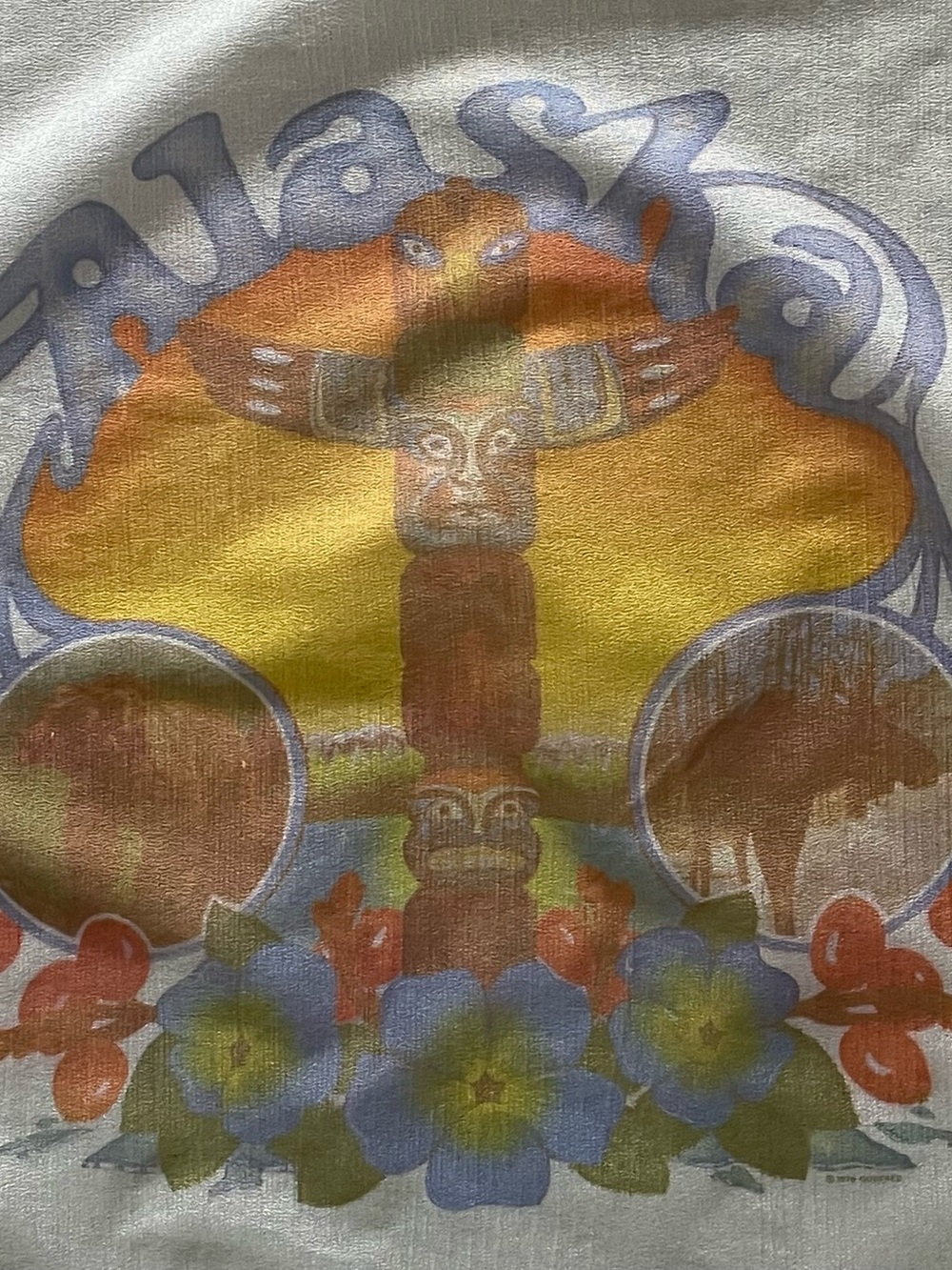 Rare Vintage 60s Alaska Souvenir Scarf 21 In Excellent Condition